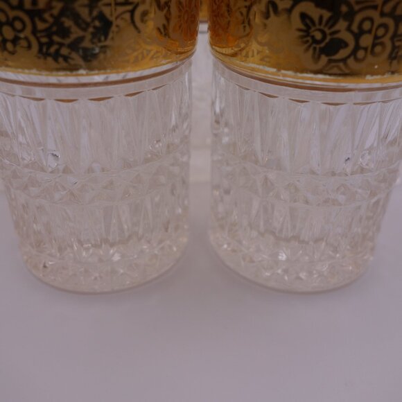 Set of One(1) Glass Bottle and Five(5) Shot Glasses with Gold Decoration - Picture 12 of 12